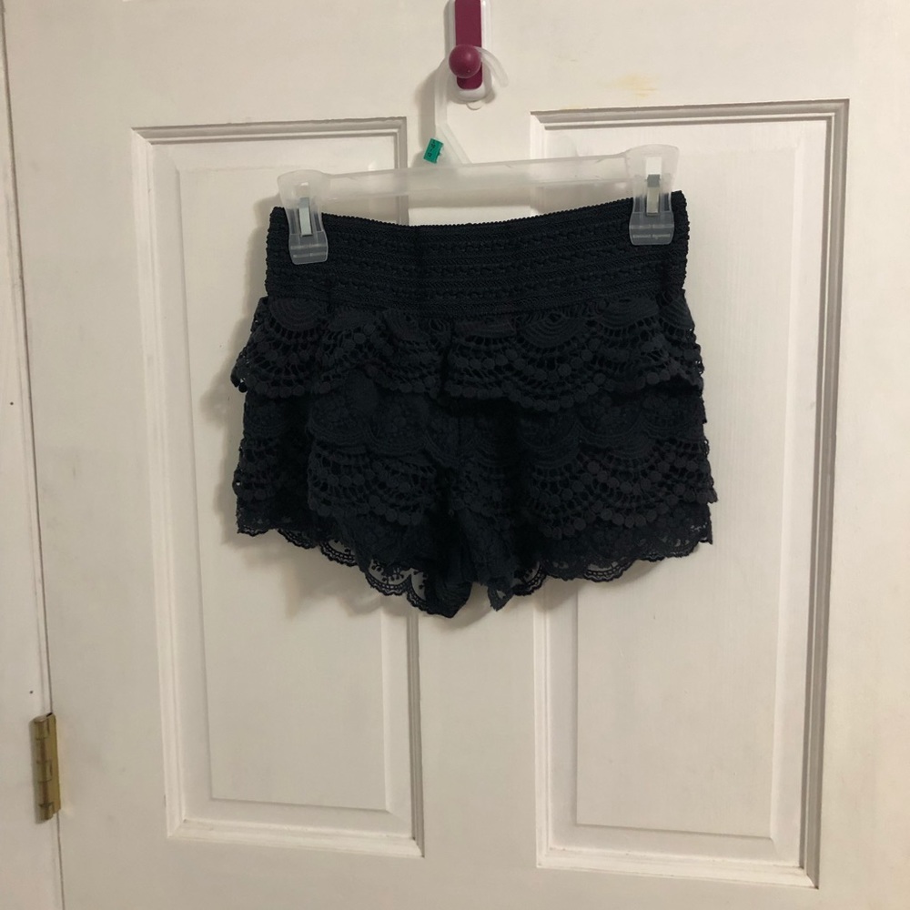 blue lace shorts